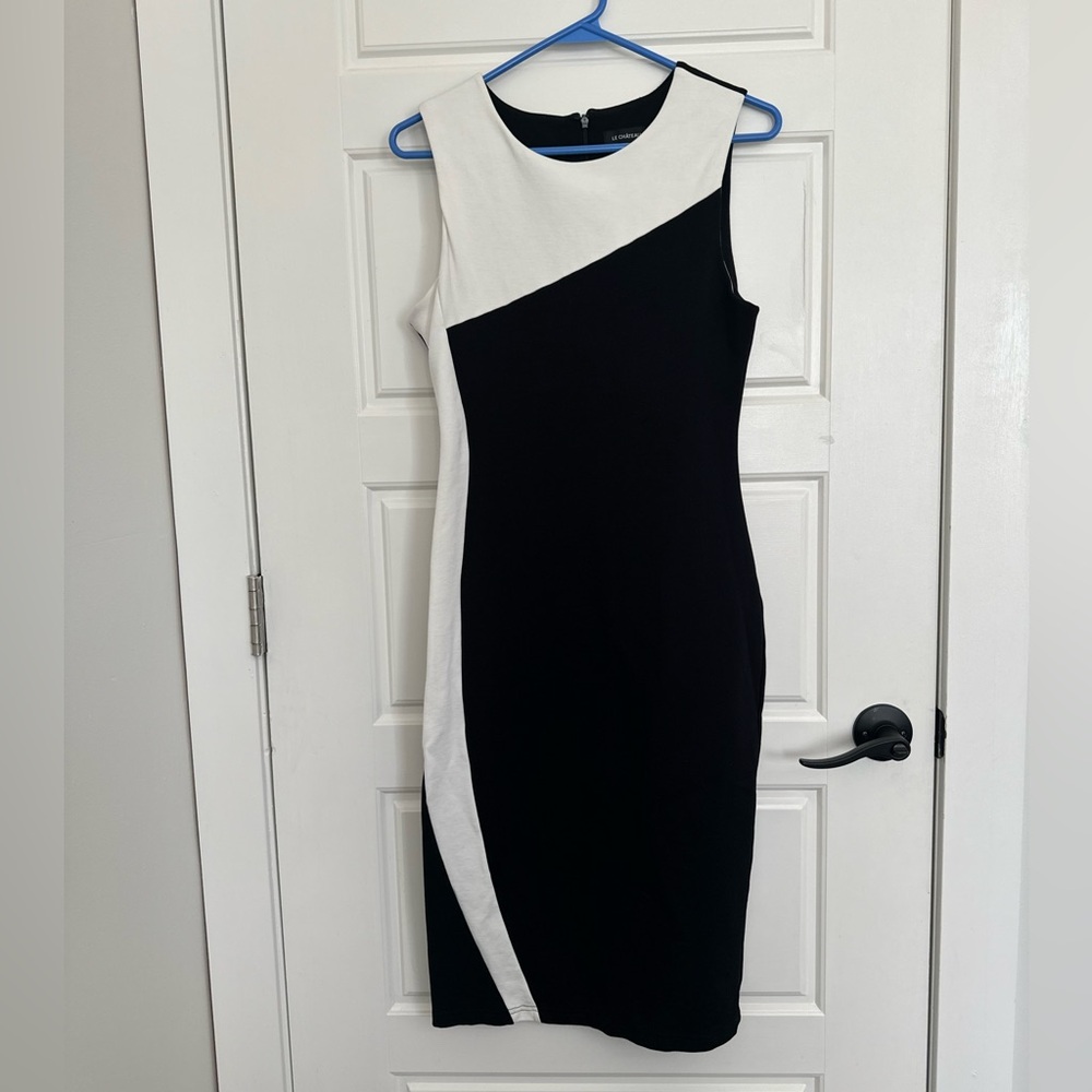 Le Chateau formal bodycon black and white cocktail dress